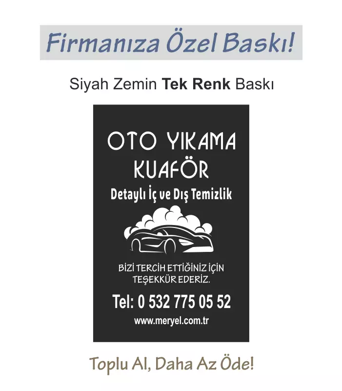 Oto Kağıt Paspas Baskı 35x50 cm, Tek Renk Dikey