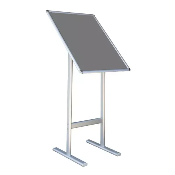 T Ayaklı Menü ve Bilgi Panosu Eloksal B3 (500x350 mm) Gri