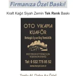 Kraft Oto Paspas, 50×35 cm. Siyah Zemin Tek Renk Baskı Dikey