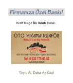 Kraft Oto Paspas Baskı, 50×35 cm. İki Renk Yatay