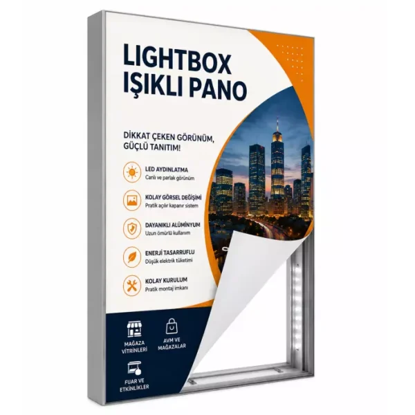 Lightbox Işıklı Pano 42x30 cm.