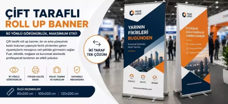 Çift Taraflı Roll Up Banner Nedir, Avantajları ve Kullanım Alanları