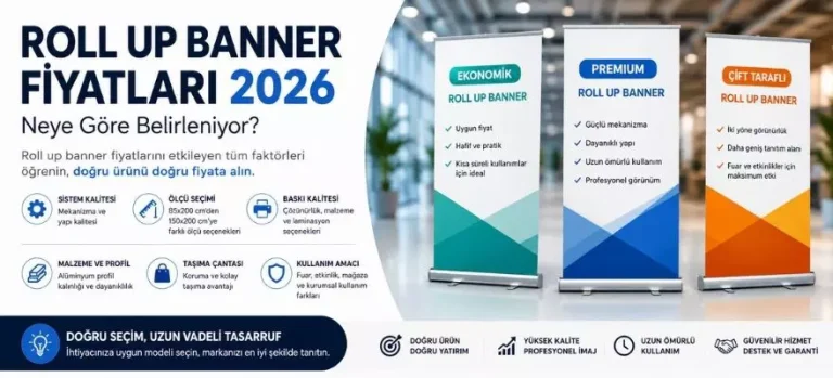Roll Up Banner Fiyatları 2026 | Modeller, Özellikler ve Fiyat Rehberi