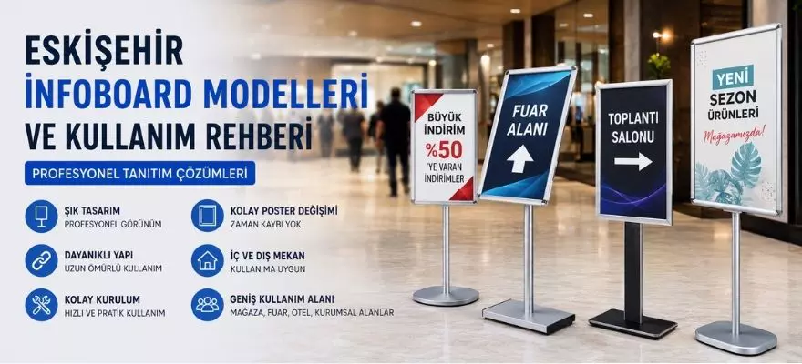 Eskişehir İnfoboard, Modelleri ve Kullanım Rehberi | Profesyonel Tanıtım Çözümleri